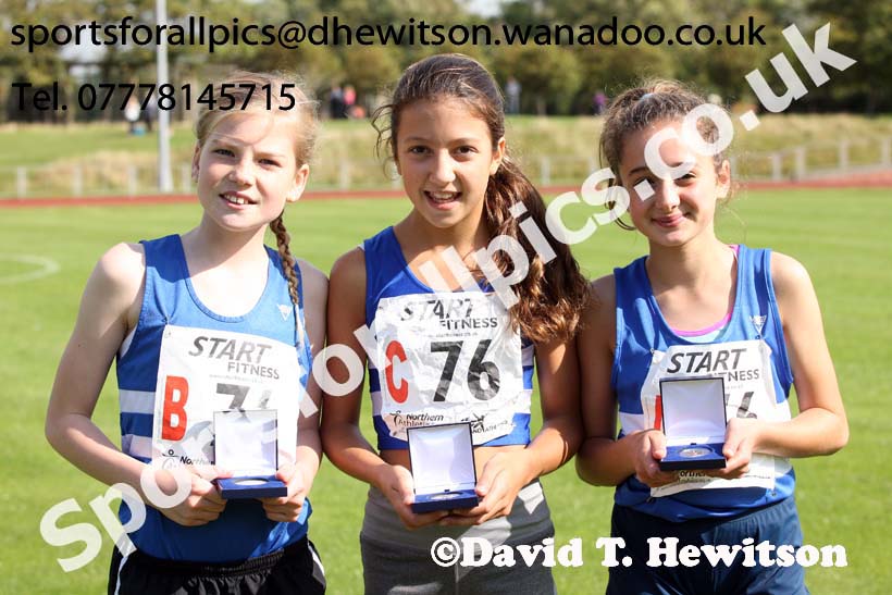 Girls under-13s, Northern Road Relays, Blackpool. Photo: David T. Hewitson/Sports for All Pics